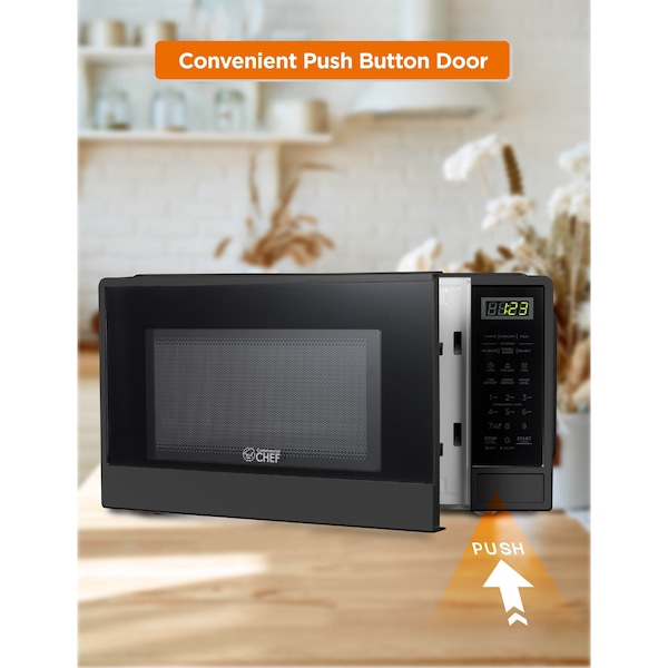 Commercial Chef 1.1 Cu Ft Microwave Oven with 10 Power Levels, Black - CHCM11100B