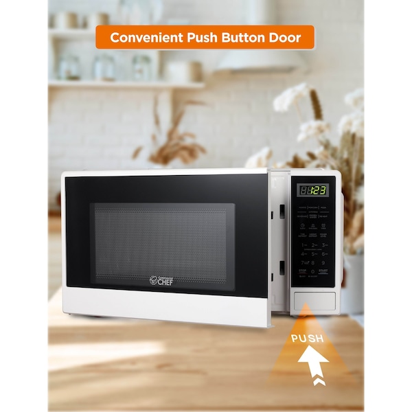 Commercial Chef 1.1 Cu Ft Microwave Oven with 10 Power Levels, White - CHCM11100W