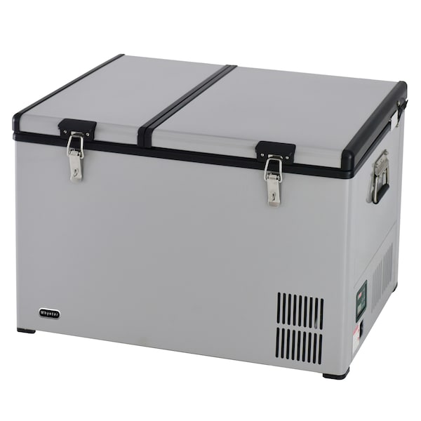 Whynter 90 Qt Dual Zone Portable Fridge/Freezer with 12V Option and Wheels - FM-901DZ