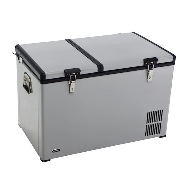 Whynter 90 Qt Dual Zone Portable Fridge/Freezer with 12V Option and Wheels - FM-901DZ