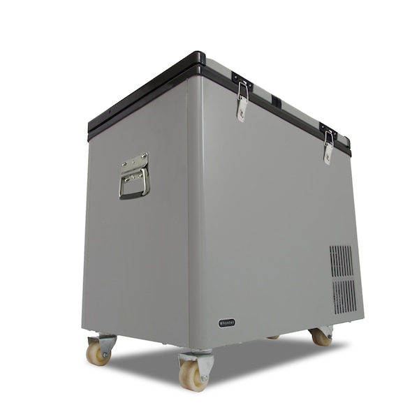 Whynter 90 Qt Dual Zone Portable Fridge/Freezer with 12V Option and Wheels - FM-901DZ