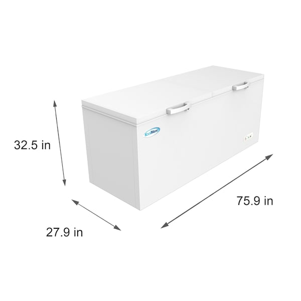 Koolmore Commercial Deep Chest Freezer with Two Wire Basket, 20 cu. ft. Extra Large Food and Meat Storage - SCF-20C