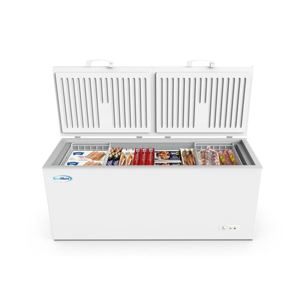 Koolmore Commercial Deep Chest Freezer with Two Wire Basket, 20 cu. ft. Extra Large Food and Meat Storage - SCF-20C