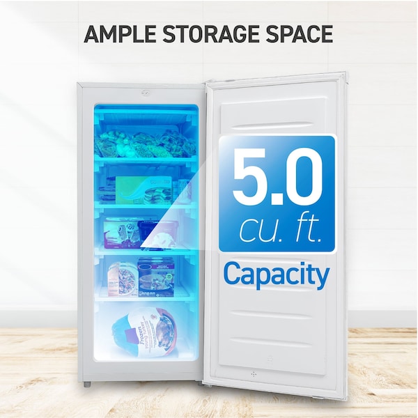 Commercial Cool 5.0 Cu. Ft. Upright Freezer, White - CCUL50W6