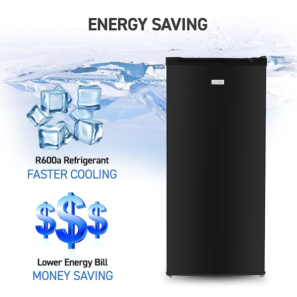 Commercial Cool Upright Freezer, Stand Up Freezer 5 Cu Ft with Reversible Door, Black - CCUL50B6