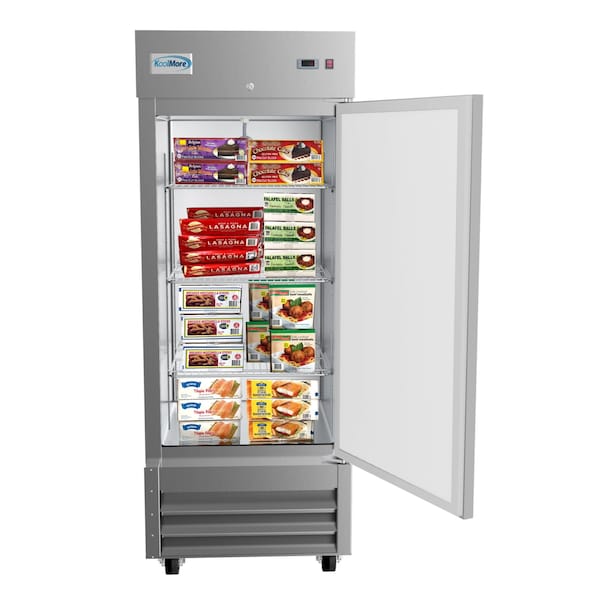 Koolmore 29" 1 Door Stainless Steel Upright Commercial Reach-In Freezer - 23 cu. ft - RIF-1D-SS
