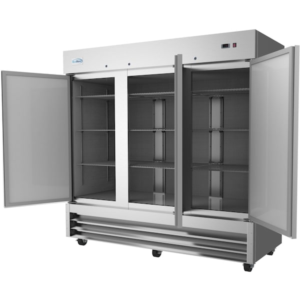 Koolmore 82" 3 Door Stainless Steel Upright Commercial Reach-In Freezer - 72 cu. ft, Model: - RIF-3D-SS