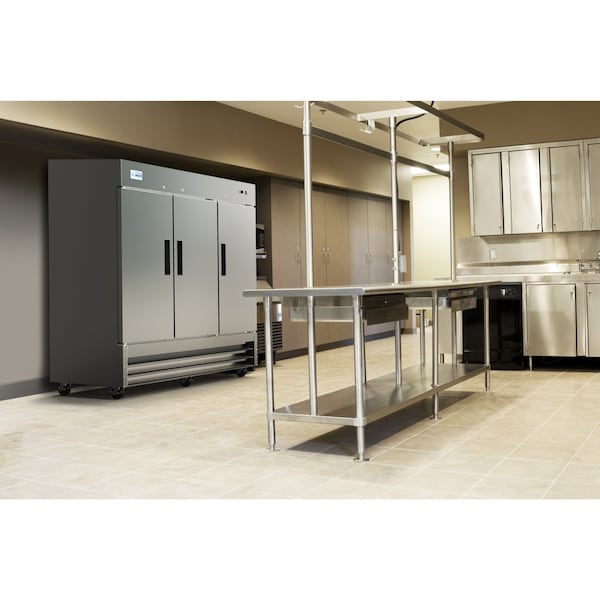Koolmore 82" 3 Door Stainless Steel Upright Commercial Reach-In Freezer - 72 cu. ft, Model: - RIF-3D-SS