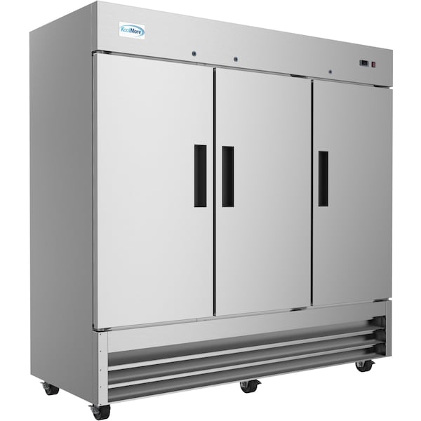 Koolmore 82" 3 Door Stainless Steel Upright Commercial Reach-In Freezer - 72 cu. ft, Model: - RIF-3D-SS
