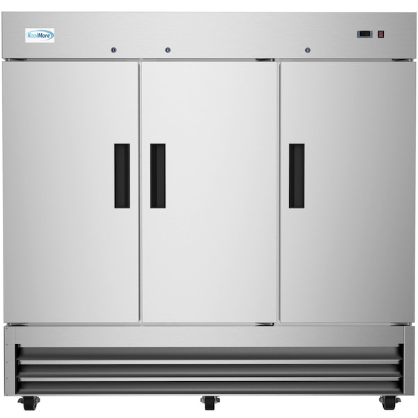 Koolmore 82" 3 Door Stainless Steel Upright Commercial Reach-In Freezer - 72 cu. ft, Model: - RIF-3D-SS