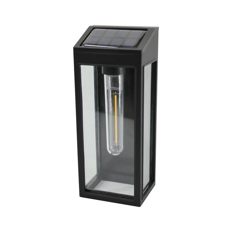 Luz de pared exterior solar LED negra Hampton Bay; 10 lúmenes - 92350-904