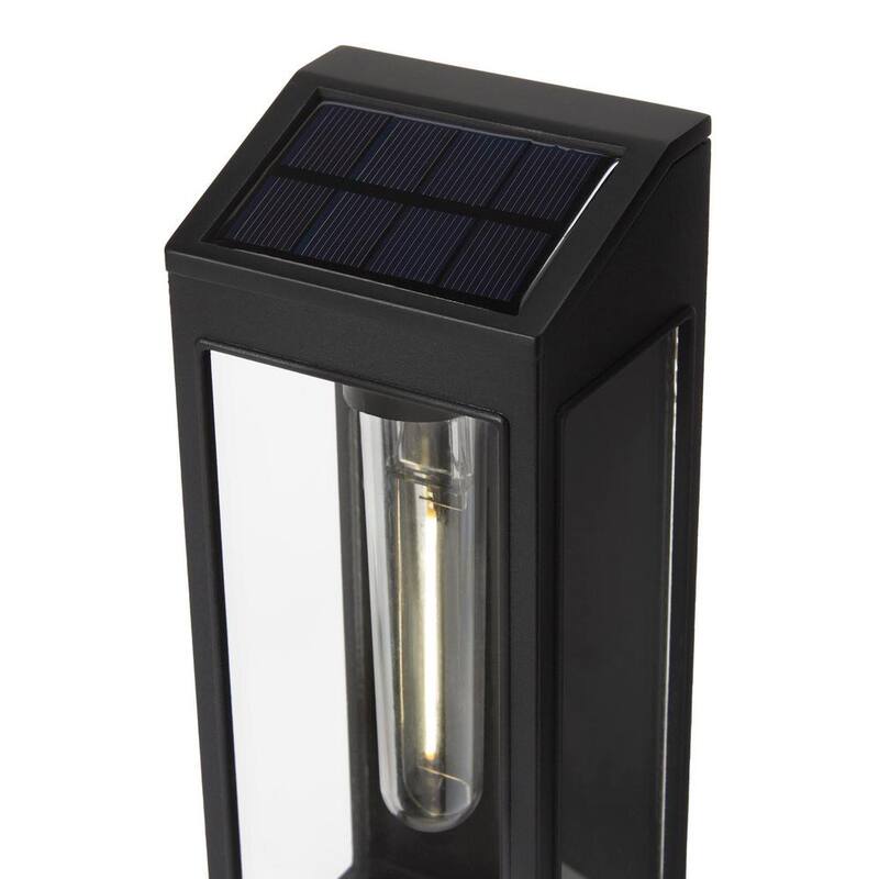 Luz de pared exterior solar LED negra Hampton Bay; 10 lúmenes - 92350-904