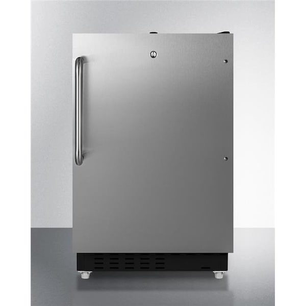 Summit Summit ALRF49BSSTB 20 in. Built-In Refrigerator Freezer; Stainless Steel & Black - 25 in. - ALRF49BSSTB