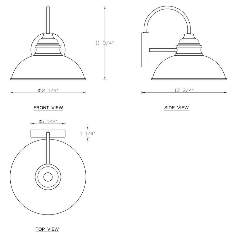 Candelabro de pared para exteriores con cuello de ganso negro y bordes dorados Cattleya 1 luz - CA2160-W