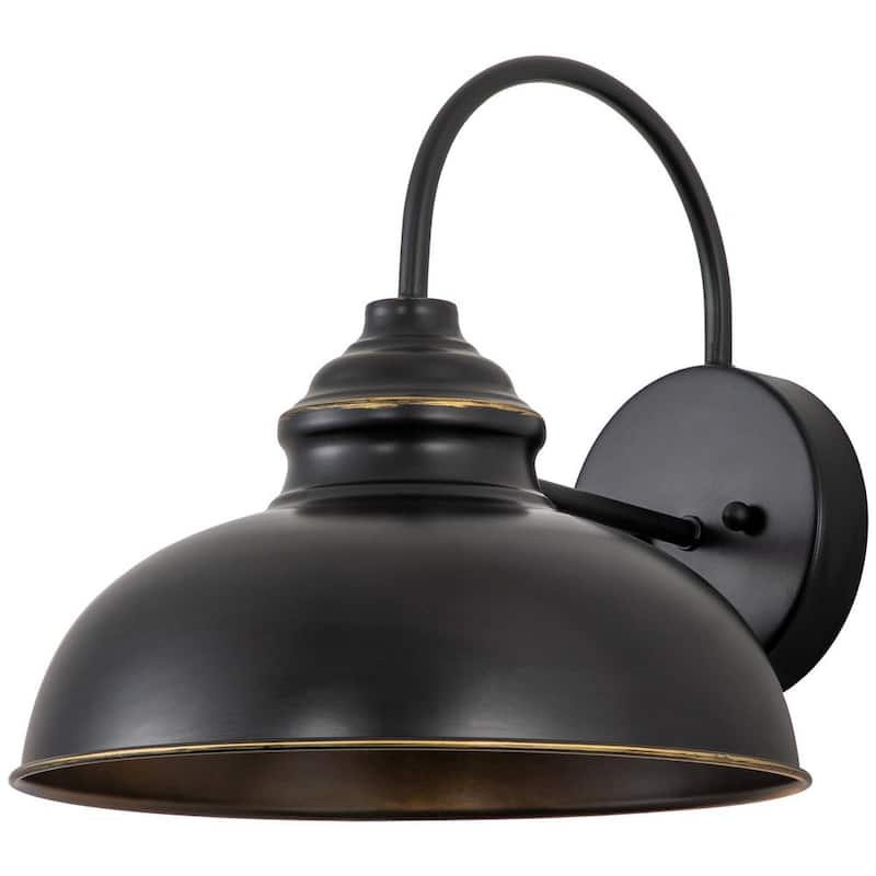 Candelabro de pared para exteriores con cuello de ganso negro y bordes dorados Cattleya 1 luz - CA2160-W