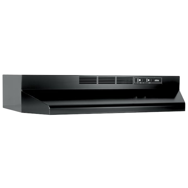 Broan Hood, Duct Free, 30 In, Black - 413023