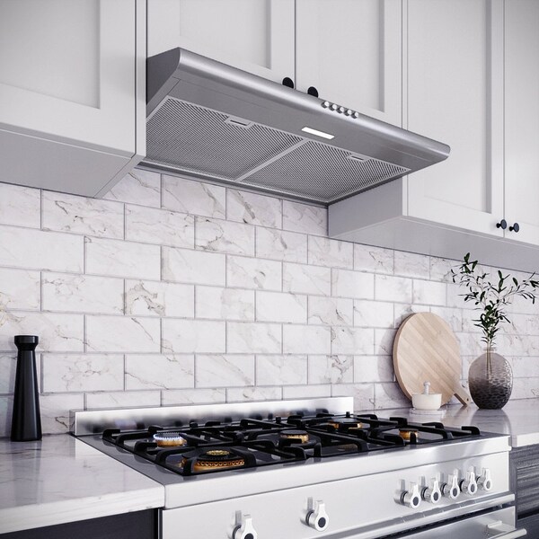 Streamline 30 in. Lammari Ducted Undermount 80 CFM Range Hood in Brushed Stainless Steel - T-3367-1-DT