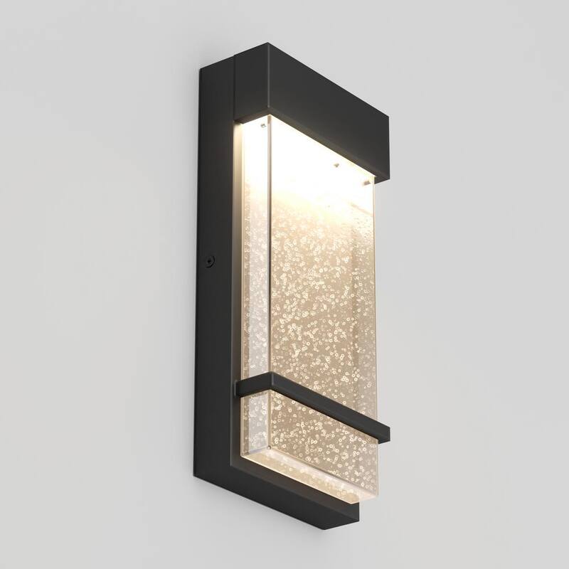 Luz de garaje y porche integrada con LED moderna Artika Skyler Black de 3 CCT con cableado duro, estilo linterna de pared - OUT-SK