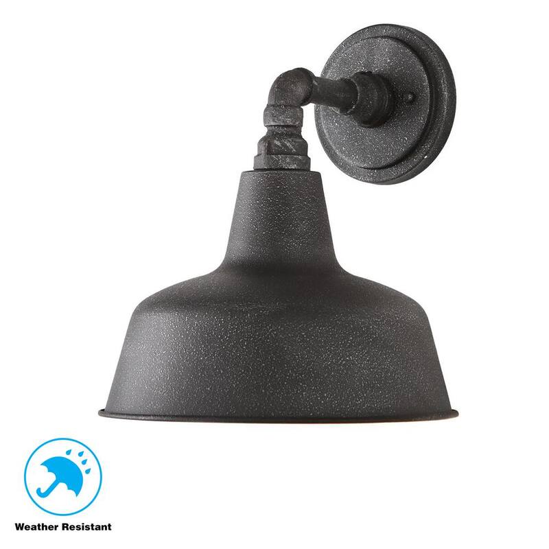 Colección de decoración para el hogar Hargreaves 12.37 pulgadas 1-Luz hierro dorado rústico Linterna de pared para exterior con cableado duro Farol con cristal sembrado - 7957HDCGIDI