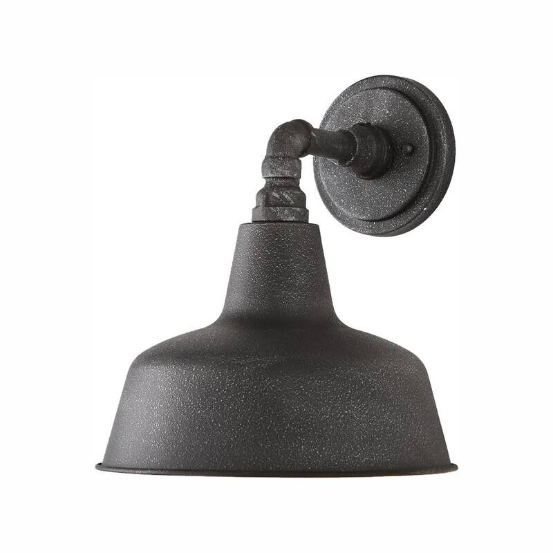 Colección de decoración para el hogar Hargreaves 12.37 pulgadas 1-Luz hierro dorado rústico Linterna de pared para exterior con cableado duro Farol con cristal sembrado - 7957HDCGIDI