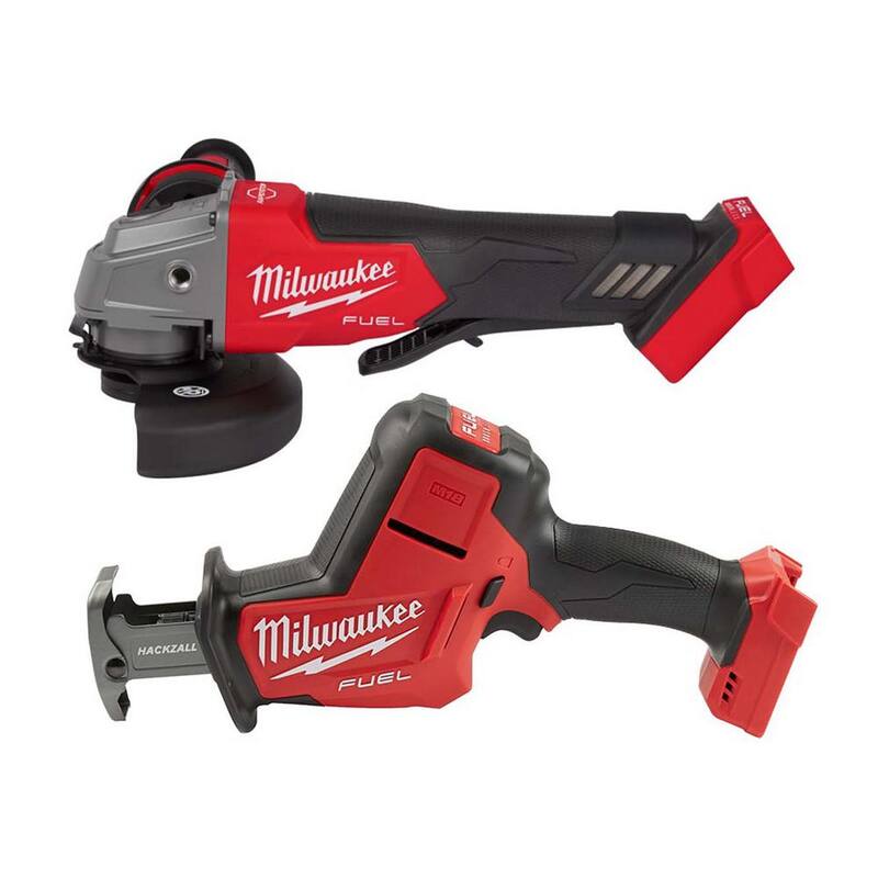 Amoladora inalámbrica Milwaukee M18 FUEL 18V de iones de litio sin escobillas de 4-1/2 in./5 in. con interruptor de paleta y Hackzall - 2880-20-2719-20