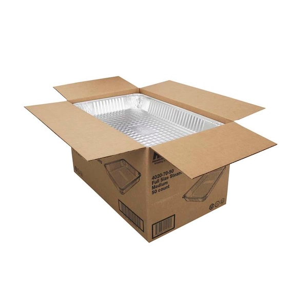 Hfa HFA Full Size Steam Table Medium Aluminum Pan Foodservice, PK50 - 4020-70-50