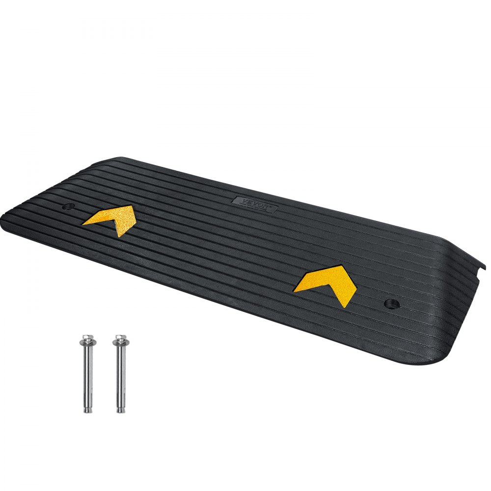 VEVOR Rubber Threshold Ramp, 2" Rise Threshold Ramp Doorway, Recycled Rubber Power Threshold Ramp Rated 33069 lbs Load Capacity, Non-Slip Surface Rubber Solid Threshold Ramp for Wheelchair and Scooter - XBLYPDGB1437X2OBGV0