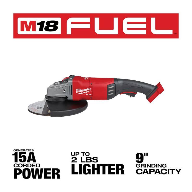 Milwaukee M18 FUEL Amoladora Angular Inalámbrica sin Escobillas de Iones de Litio de 18 Voltios de 7 in./9 in. con Batería de 6.0 Ah - 2785-20-48-11-1865
