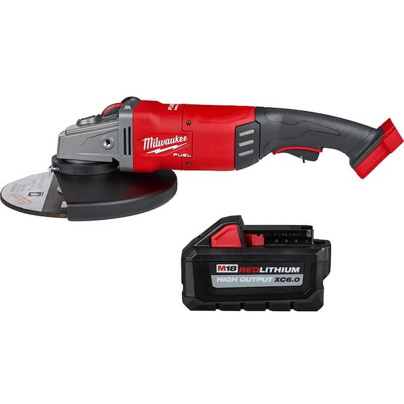 Milwaukee M18 FUEL Amoladora Angular Inalámbrica sin Escobillas de Iones de Litio de 18 Voltios de 7 in./9 in. con Batería de 6.0 Ah - 2785-20-48-11-1865