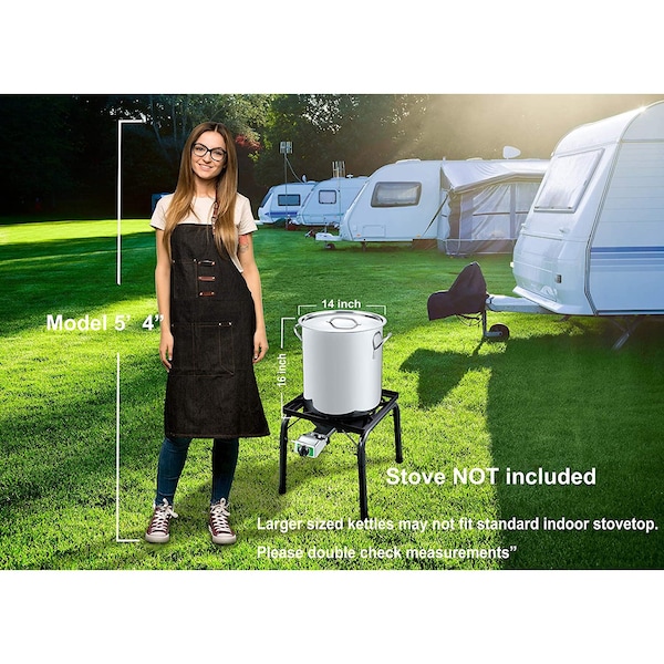 Concord Stainless Steel Stock Pot w/ Basket Heavy Kettle, 42 Quart - S42-B