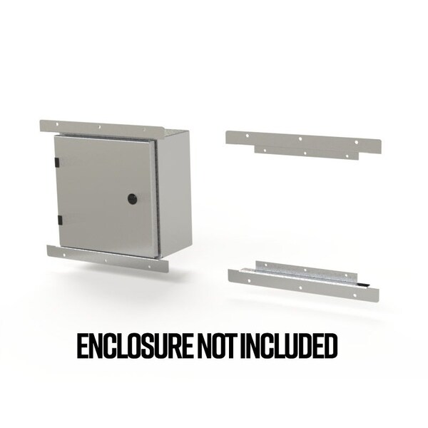 Saginaw Control & Engineering Flush Mount Frame, 2.10 in. H x 15 in. W x 1.08 in. L, 316 Stainless Steel - SCE-ELFM12WSS