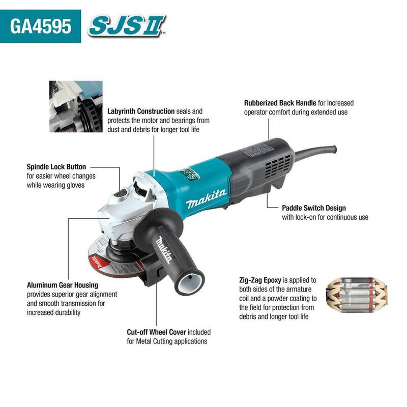 Makita 4-1/2 pulgadas Amoladora Angular con Cable - GA4595