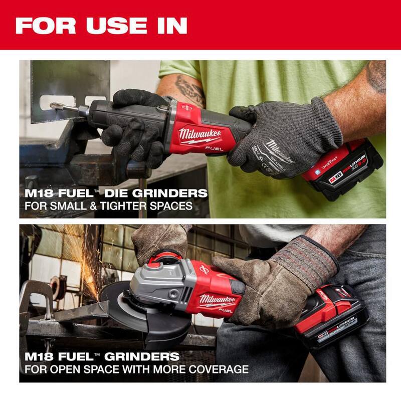 Esmeriladora compacta inalámbrica Milwaukee M18 FUEL con batería de ion de litio de 18V y 2 3 pulgadas con interruptor de paleta de velocidad variable sin escobillas - 2984-20-48-11-1865 con batería de alta capacidad de 6.0Ah.