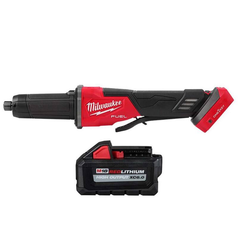 Esmeriladora compacta inalámbrica Milwaukee M18 FUEL con batería de ion de litio de 18V y 2 3 pulgadas con interruptor de paleta de velocidad variable sin escobillas - 2984-20-48-11-1865 con batería de alta capacidad de 6.0Ah.