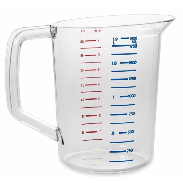 Rubbermaid Commercial Polycarbonate Measuring Cup, 2 Quarts - FG321700CLR