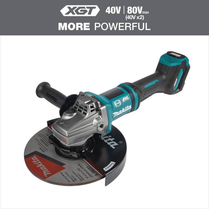 Amoladora angular inalámbrica Makita 40V Max XGT sin escobillas 7/9 pulgadas con interruptor de paleta, freno eléctrico, AWS (herramienta solamente) - GAG10Z