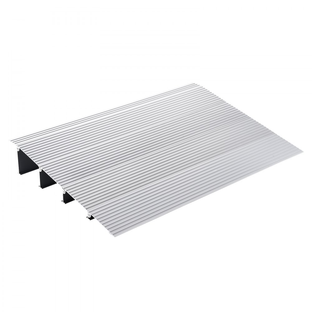 VEVOR Door Threshold Ramp, 4" Rise, 800 lbs Load Capacity, Door Ramp for Wheelchairs, Aluminum Threshold Ramp for Doorways, Adjustable Modular Threshold Ramp for Wheelchairs, Scooters, Power Chairs - PJSMJLPD4YC70GRBRV0