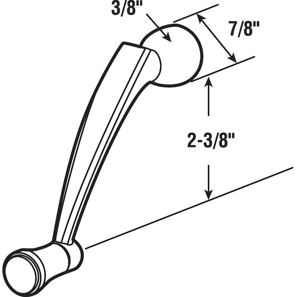 Prime-Line Diecast Pella Window Crank Handle, 3/8 In. Special Deep Spline Socket, Copperite Tan Single Pack - H 3956