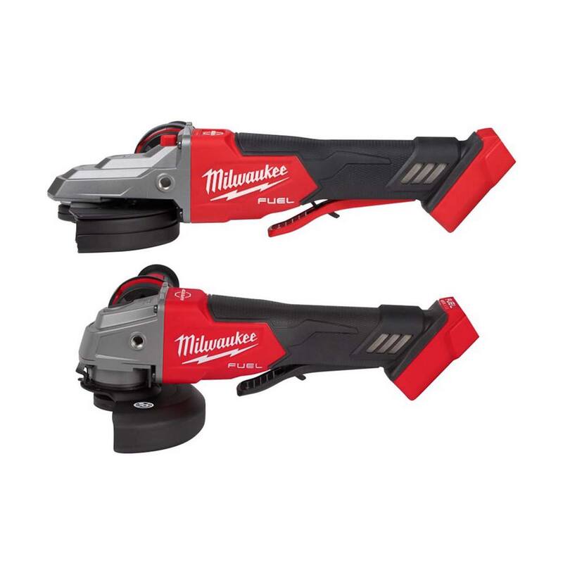 Amoladora Milwaukee M18 FUEL de 18V de iones de litio sin escobillas de 5 pulgadas con freno de cabeza plana y interruptor de paleta sin bloqueo y amoladora sin escobillas - 2886-20-2880-20