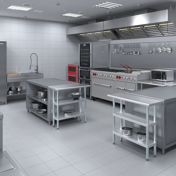 Amgood 14x36 Prep Table with Stainless Steel Top and 2 Shelves - AMG WT-1436-2SH