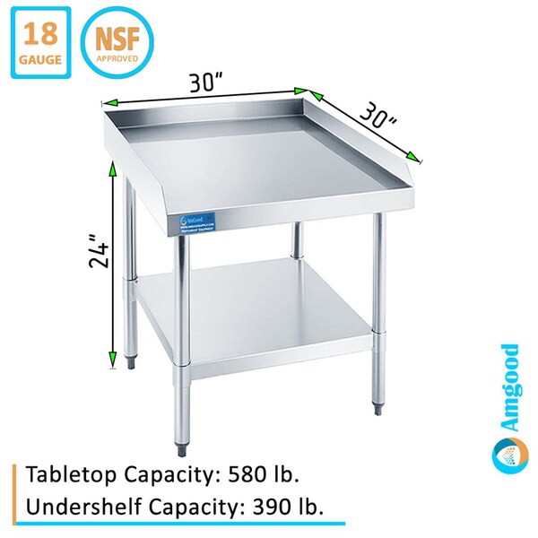 Amgood 30in x 30in Stainless Steel Equipment Stand - AMG ES-3030
