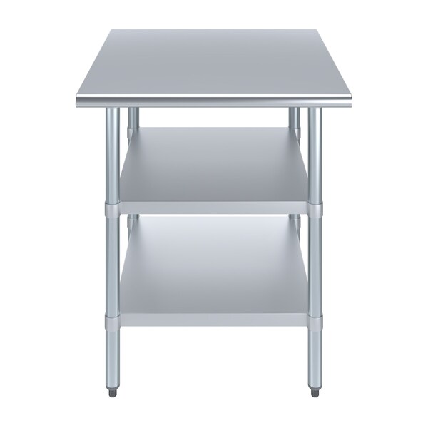 Amgood 30x30 Prep Table with Stainless Steel Top and 2 Shelves - AMG WT-3030-2SH