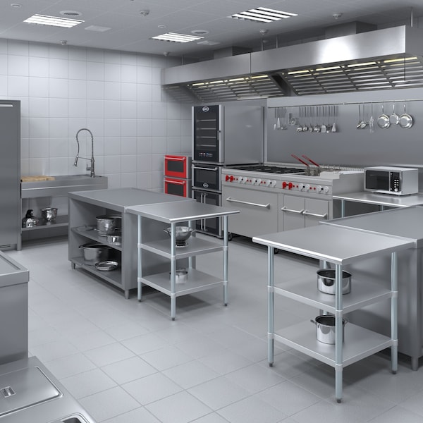 Amgood 30x30 Prep Table with Stainless Steel Top and 2 Shelves - AMG WT-3030-2SH