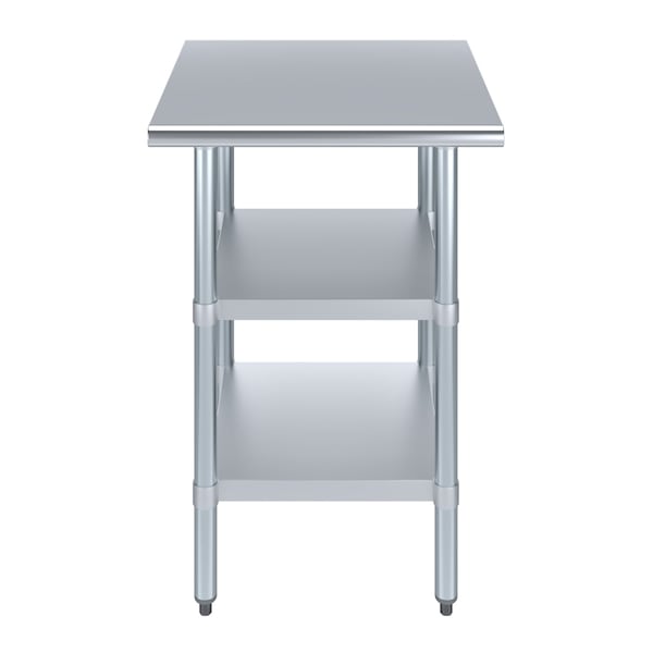 Amgood 24x24 Prep Table with Stainless Steel Top and 2 Shelves - AMG WT-2424-2SH