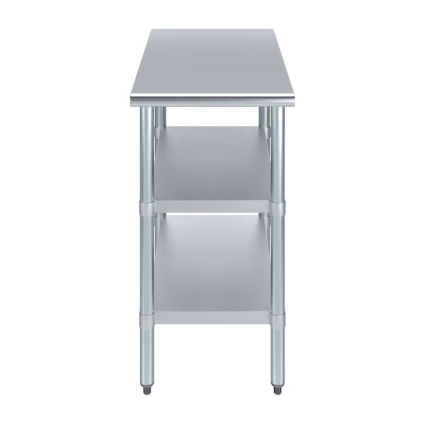 Amgood 30x18 Prep Table with Stainless Steel Top and 2 Shelves - AMG WT-3018-2SH