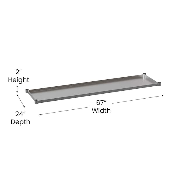 Flash Furniture Galvanized Under Shelf for 30 x 72 Work Tables - NH-GU-3072-GG