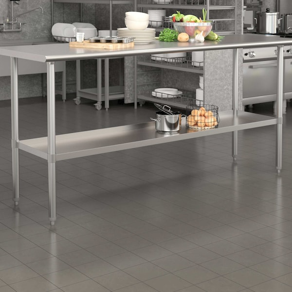 Flash Furniture Galvanized Under Shelf for 30 x 72 Work Tables - NH-GU-3072-GG