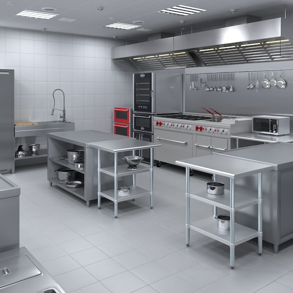 Amgood 24x30 Prep Table with Stainless Steel Top and 2 Shelves - AMG WT-2430-2SH