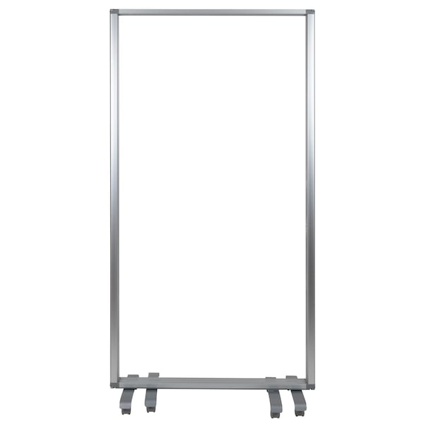 Flash Furniture Transparent Mobile Partition, 72"H x 36"L - BR-PTT001-3-AC-90183-GG