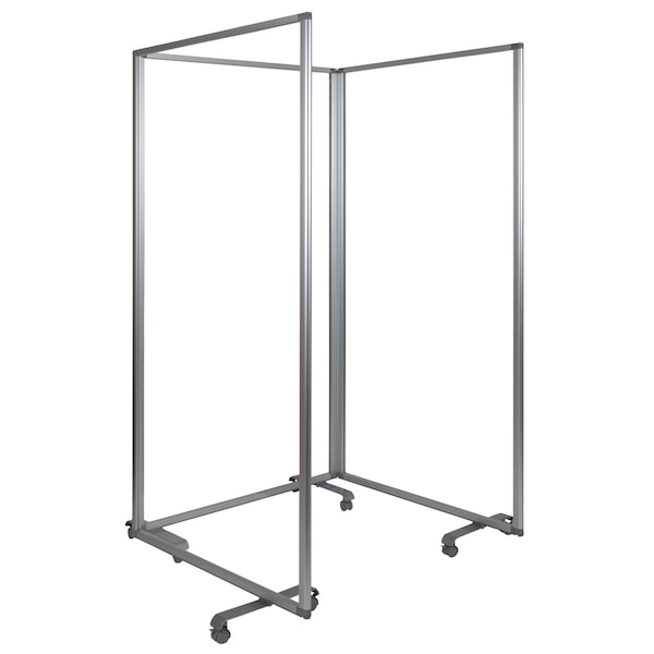 Flash Furniture Transparent Mobile Partition, 72"H x 36"L - BR-PTT001-3-AC-90183-GG